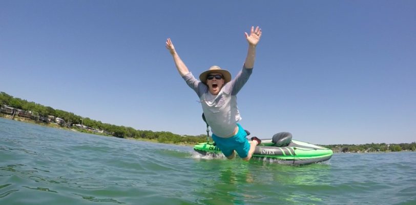 jumping out of kayak